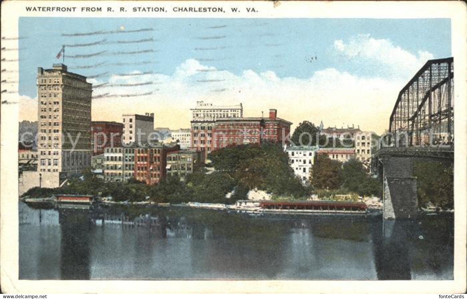 Charleston West Virginia Waterfront from Railroad Station