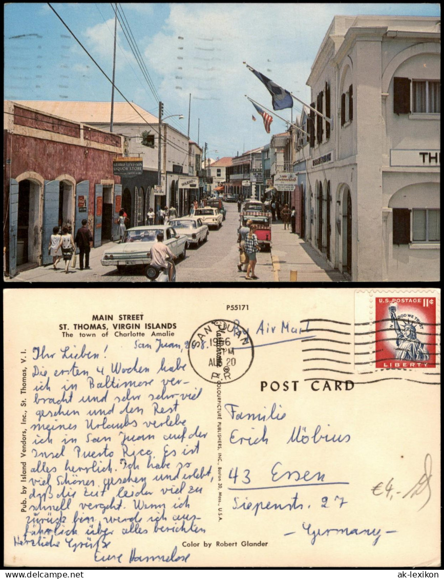 Charlotte Amalie-St. Thomas Sankt Thomas Main Street mit Geschäften Autos 1966