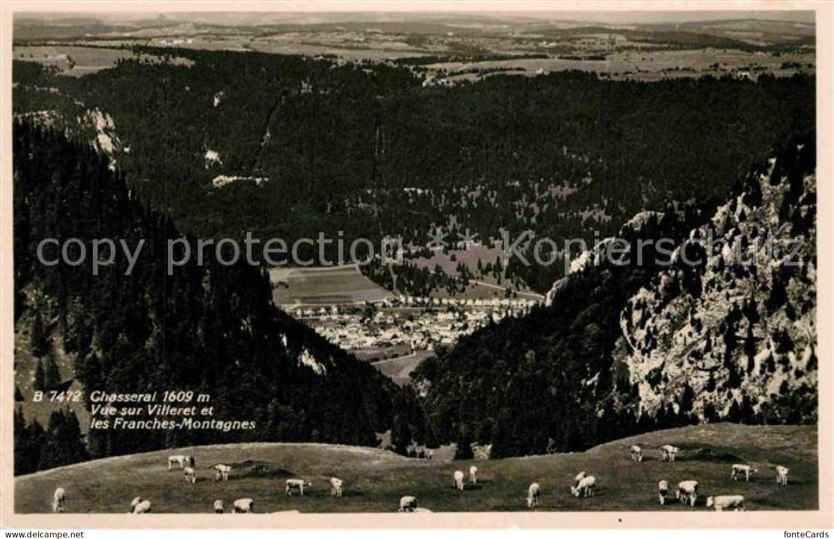 Chasseral BE Vue sur Villeret et les Franches Montagnes