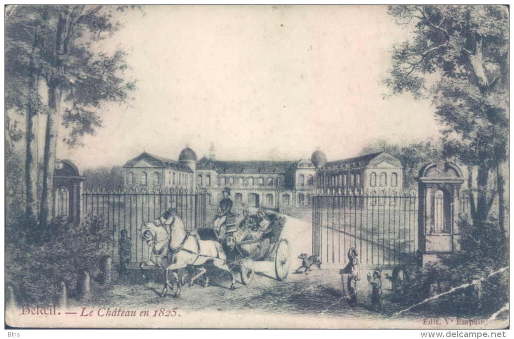 Château Beloeil gravure 1900