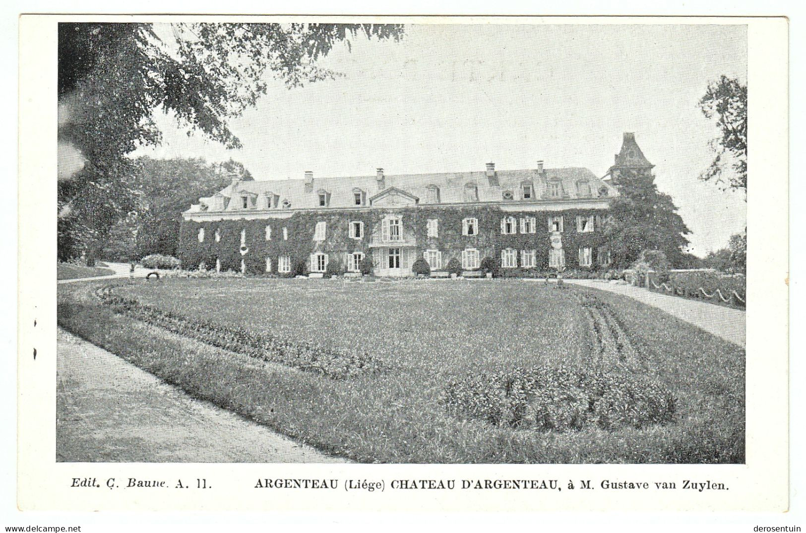 Château d'Argenteau, à M. Gustave van Zuylen. / Edit. G. Baune A. 11. / Imp. L. van der Aa [Visé Wezet hotel Guillaume]