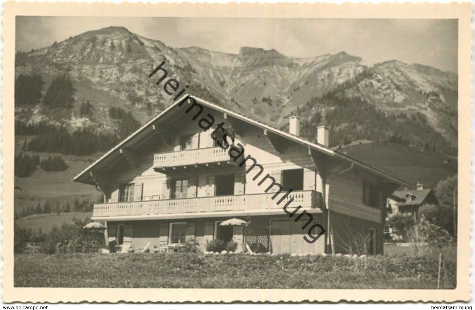 Chateau d'Oex - Chalet-Pension Praz-Louvon - L. Debran-Schollaert - Foto-AK