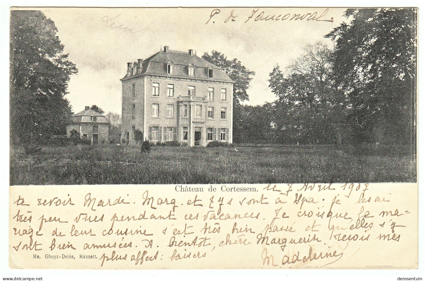 Château de Cortessem. / Me Ghuys Delée [le het kasteel van te à Bernard Fauconval villa tuin jardin park parc Kortessem]
