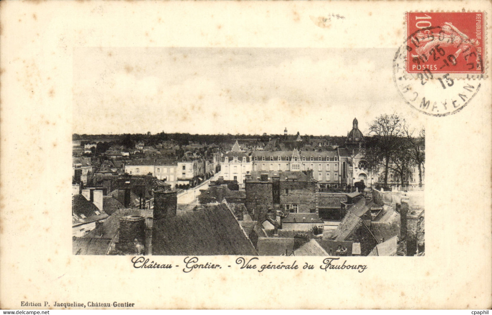 Chateau Gontier CPA Vue generale du faubourg