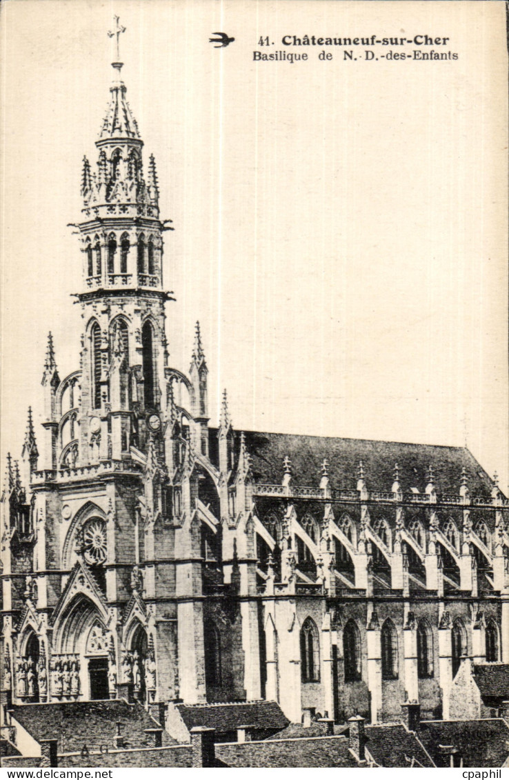 Chateauneuf sur Cher - Basilique de Notre Dame des Enfants - CPA