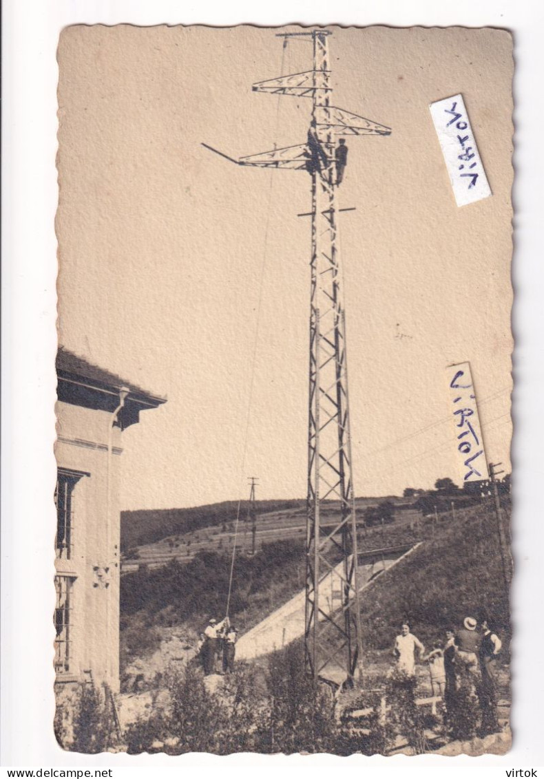 CHATENOIS : 1933  ( carte photo ) :-- travaux électriques