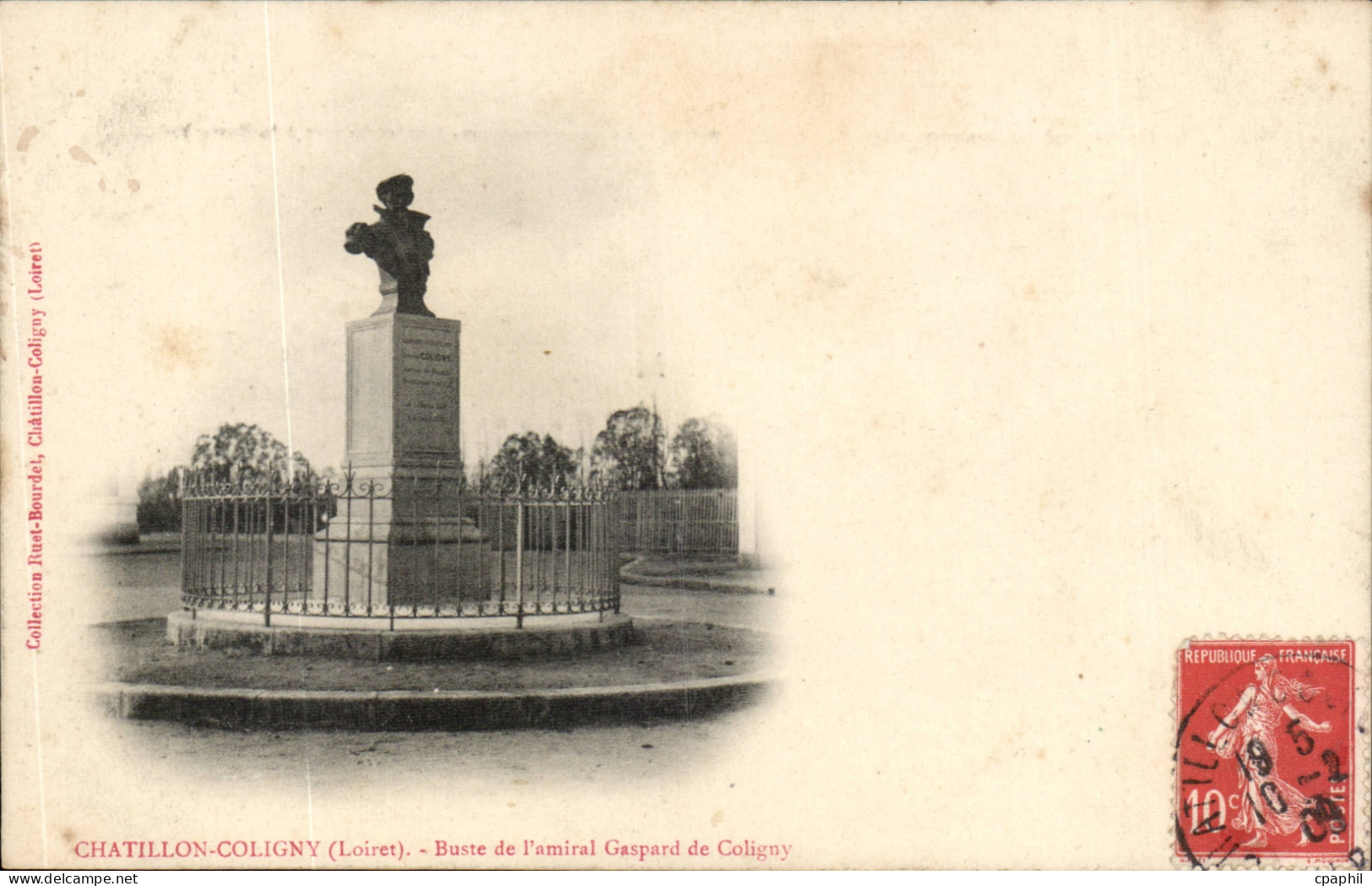 Chatillon Coligny CPA Buste de l'amiral Gaspard de Coligny