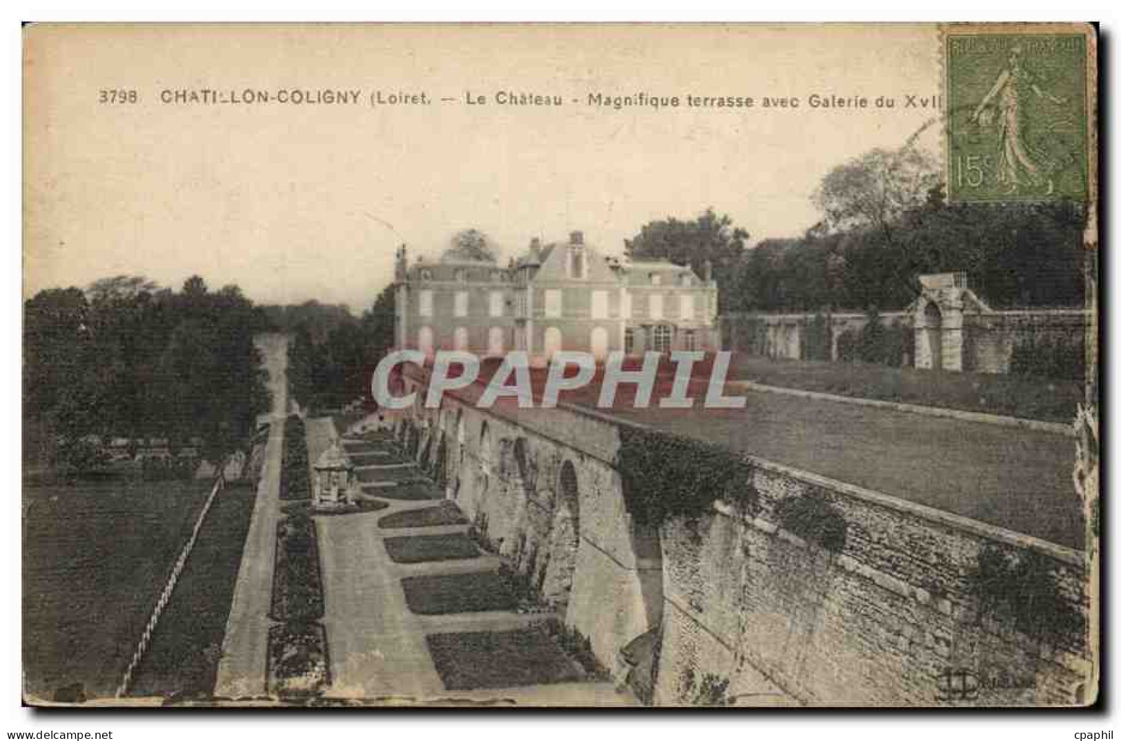 Chatillon Coligny CPA Le chateau magnifique terrasse avec galerie