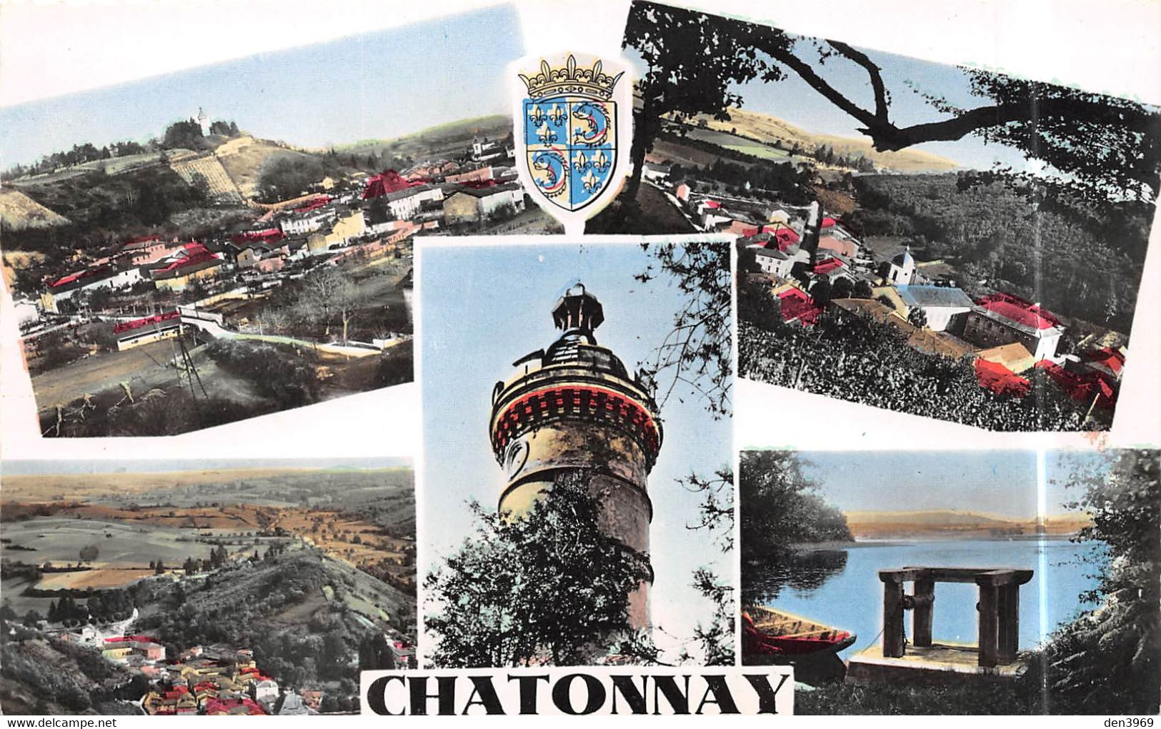 CHATONNAY (Isère) - Quelques vues - Etang, Tour, Blason