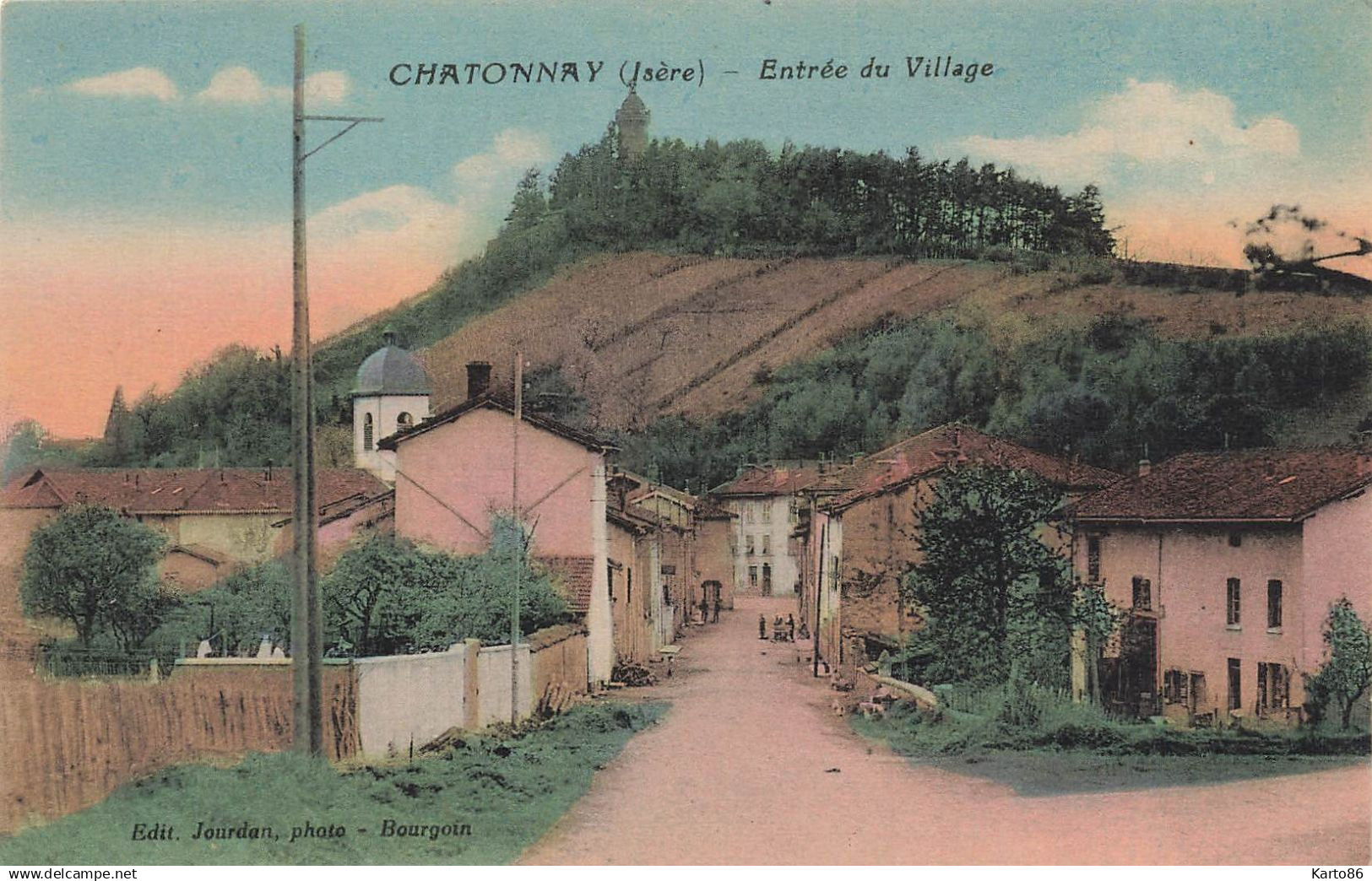 châtonnay * rue , entrée du village