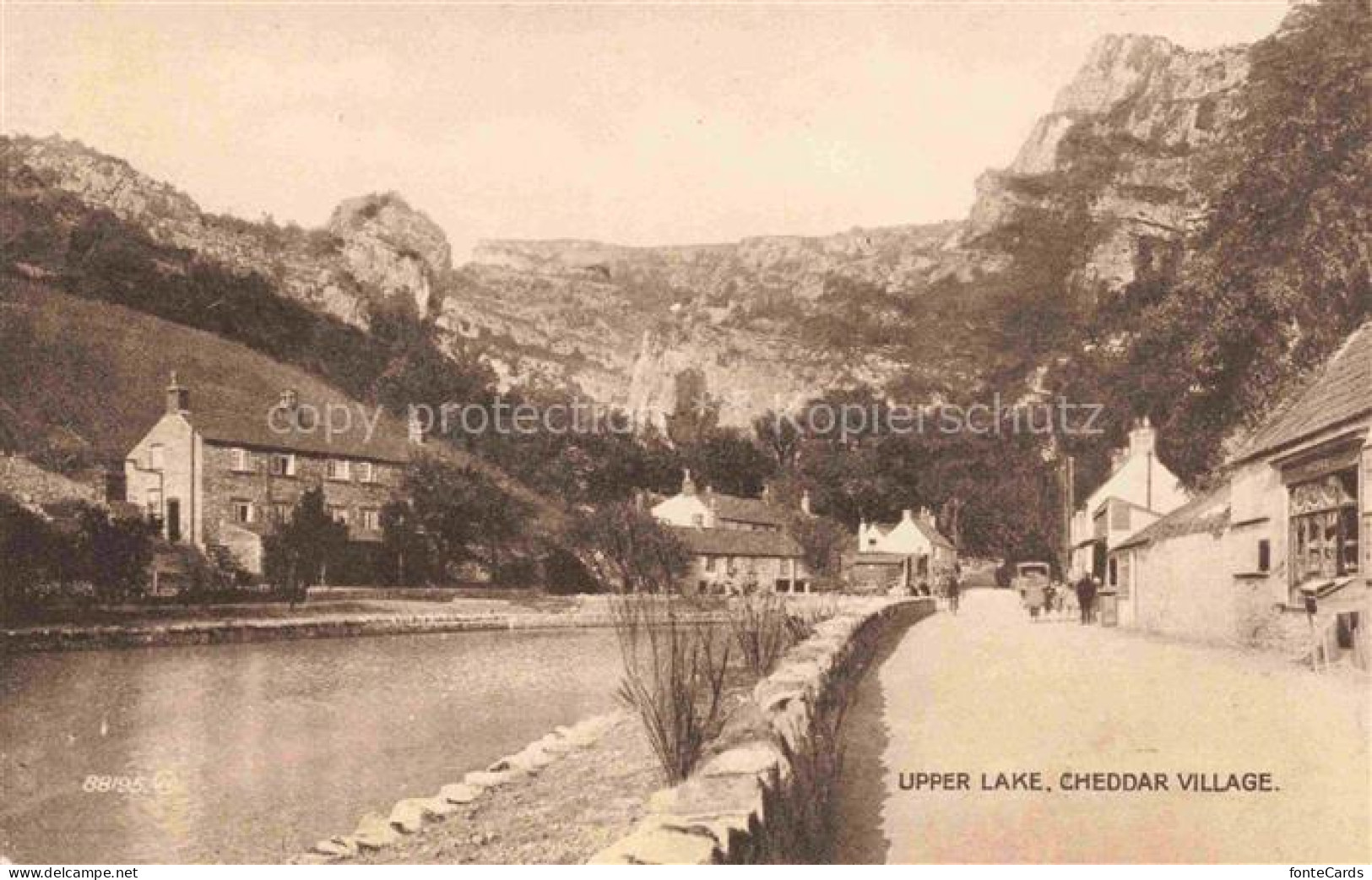 Cheddar Sedgemoor Somerset UK Upper Lake Cheddar Village