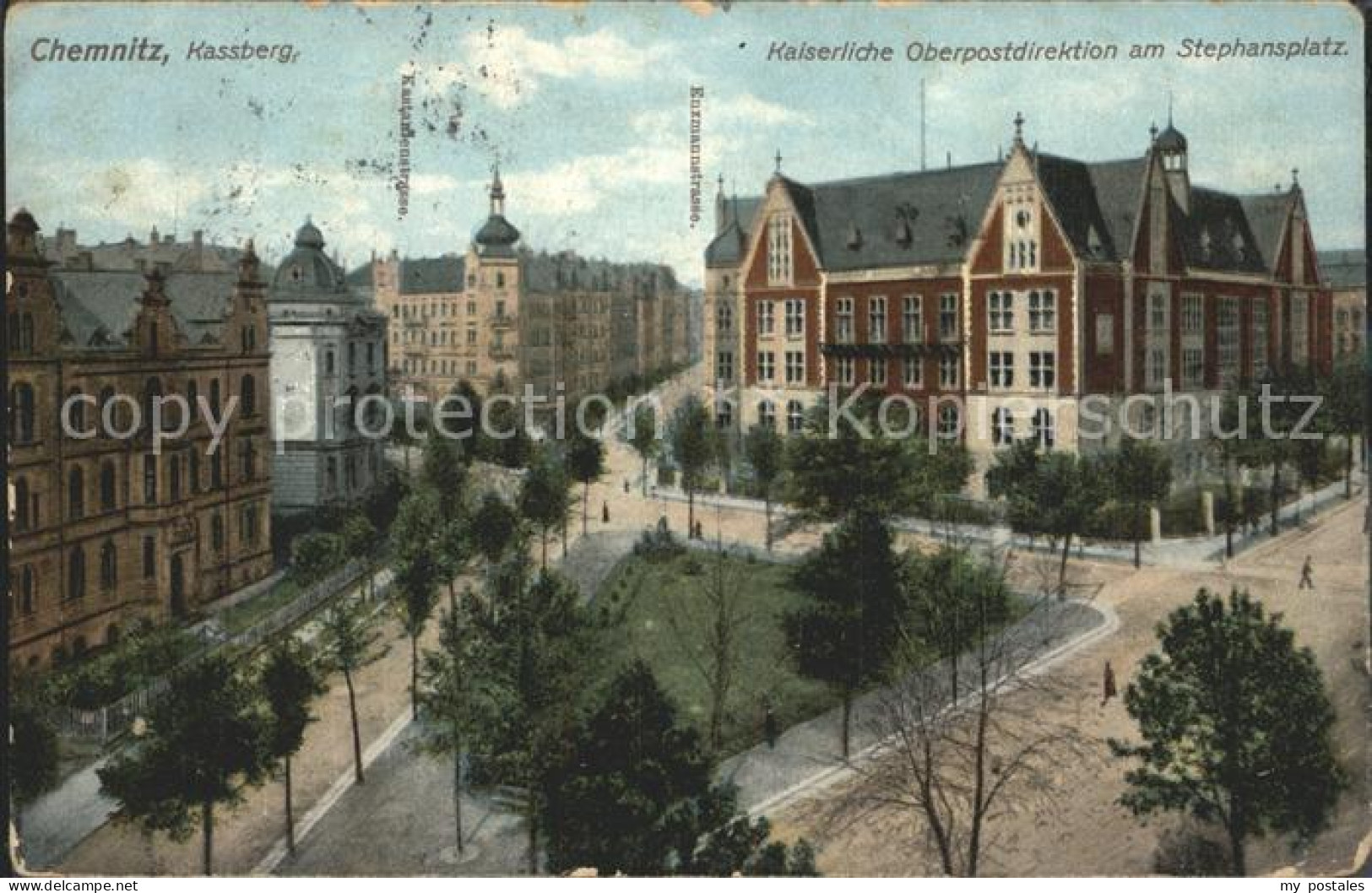 CHEMNITZ Sachsen Kaiserliche Oberpostdirektion Stephansplatz
