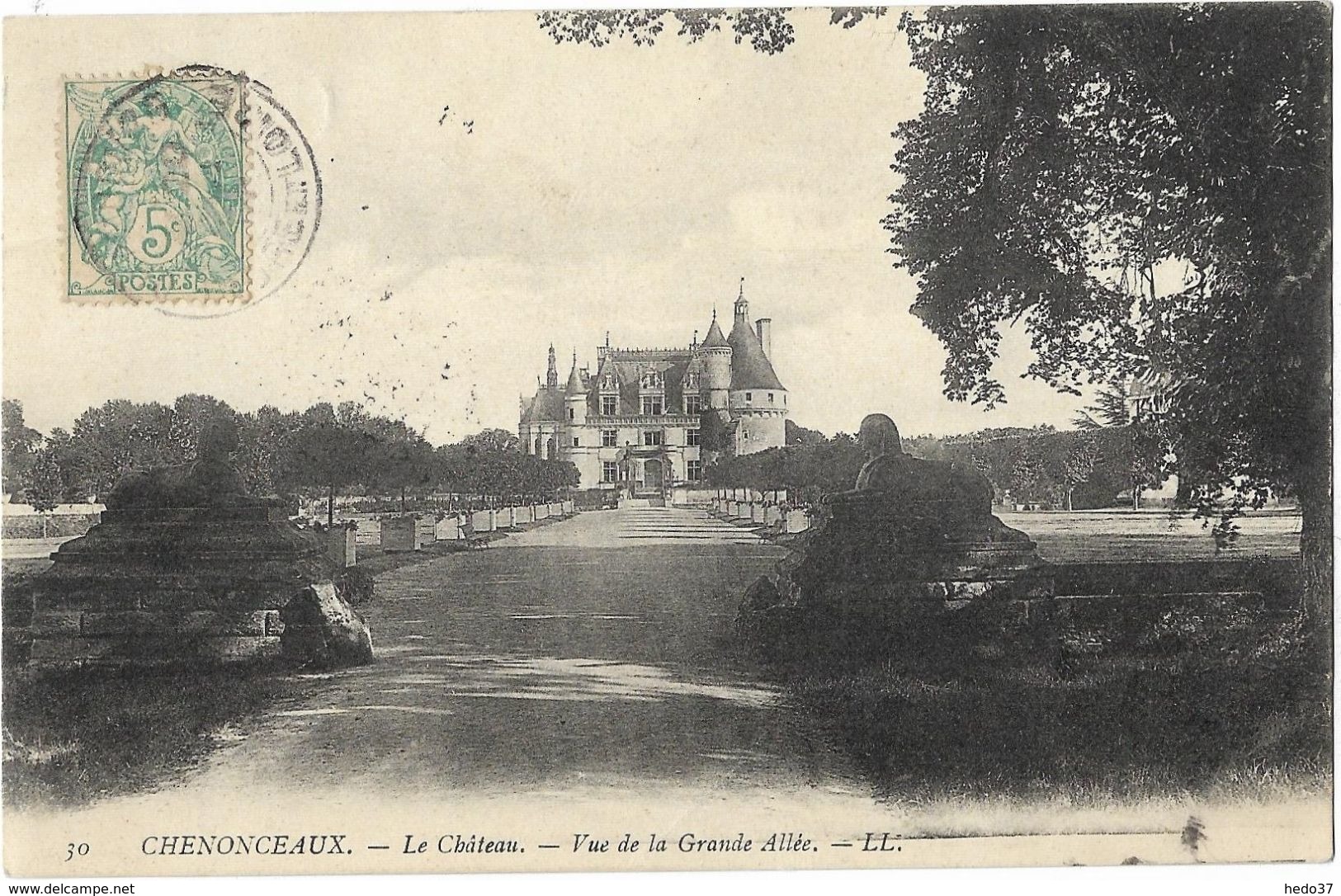 Chenonceaux - Le Château - Vue de la Grande Allée