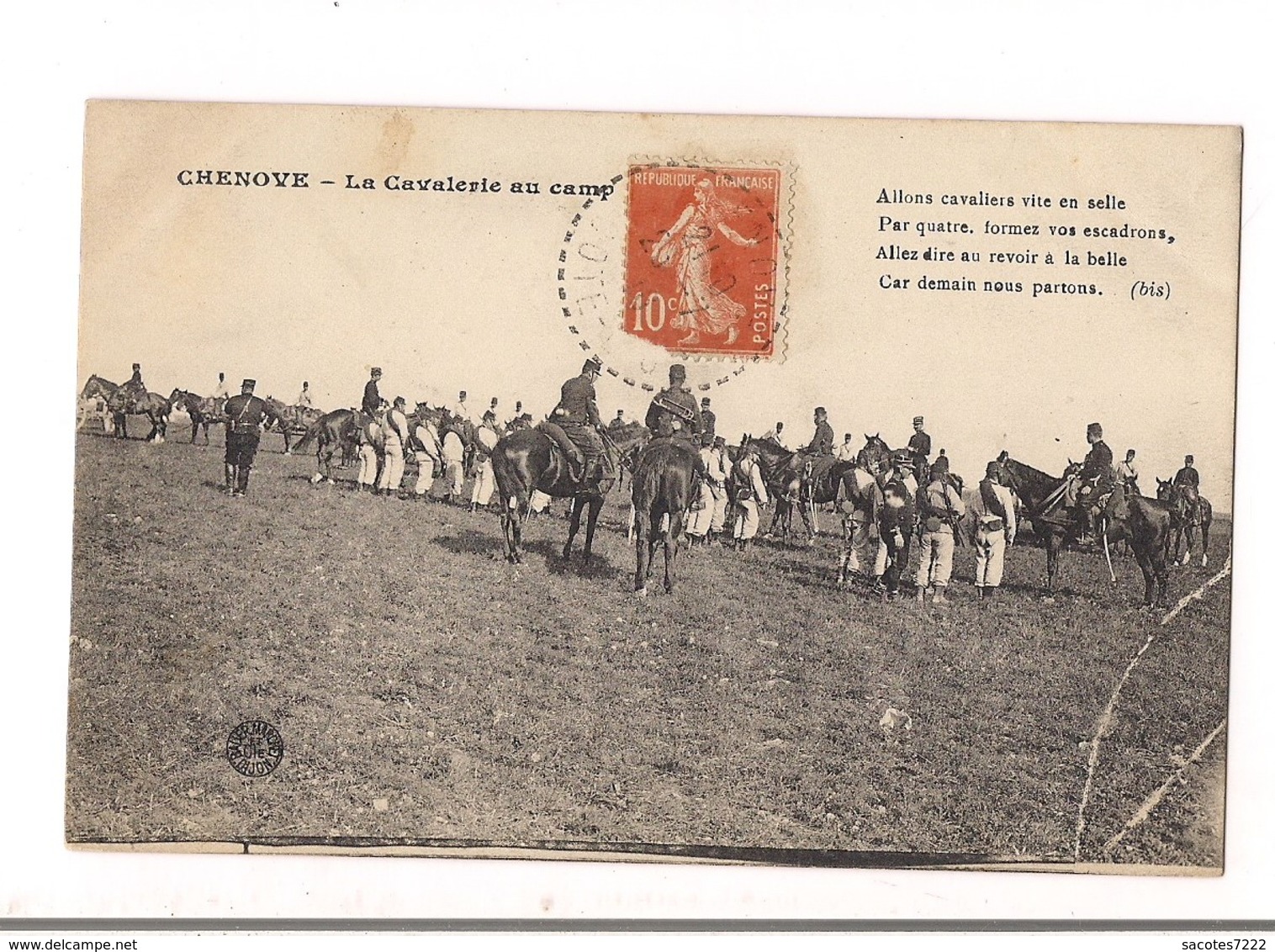 CHENOVE  La Cavalerie au camp -