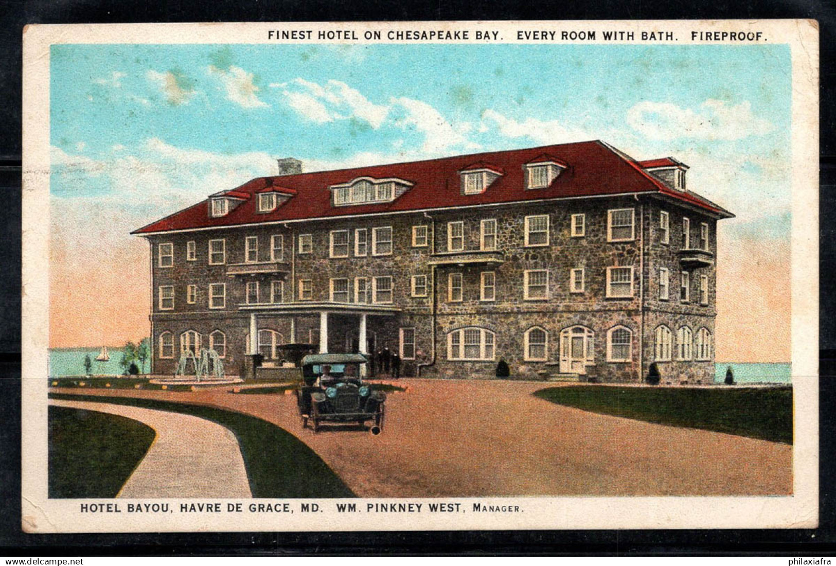 Chesapeake 1924 Carte postale 80% oblitéré animé Hôtel Bayou, avec 1 tampon