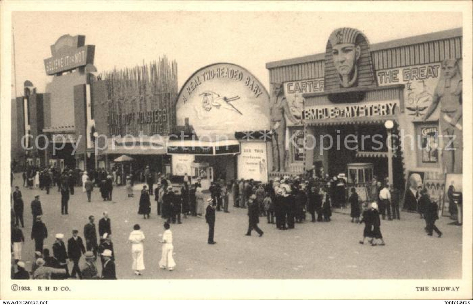 Chicago Illinois Official Card of Century of Progress World s Fair the Midway