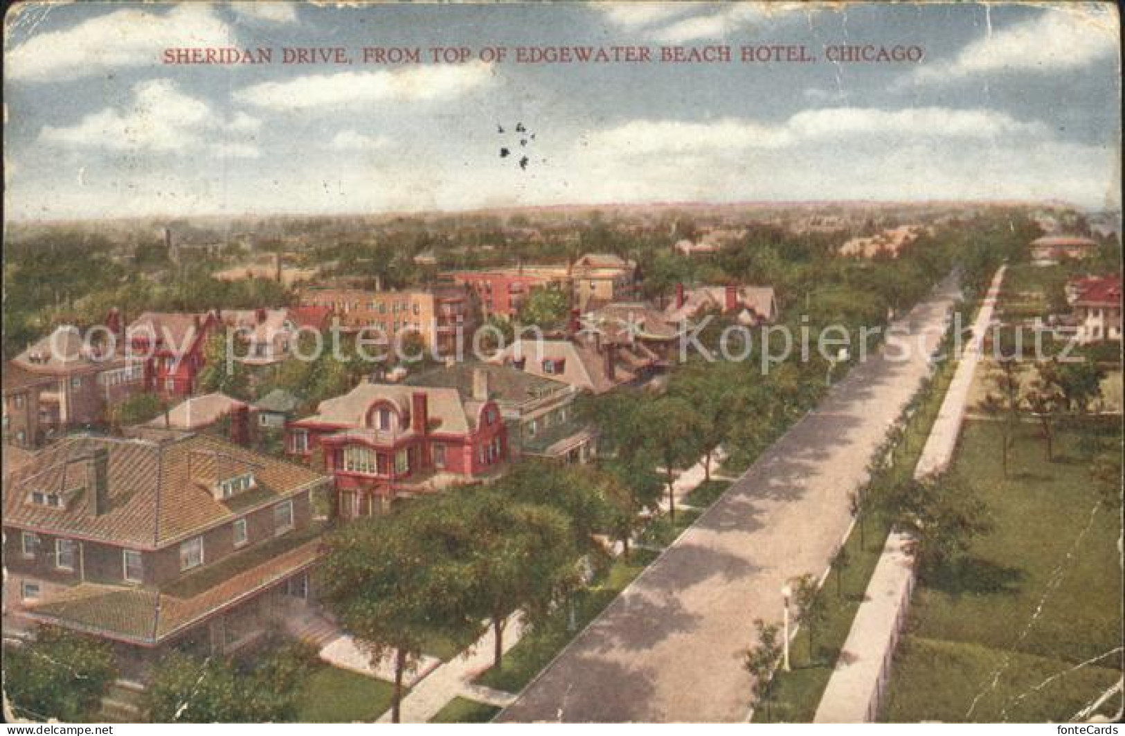 Chicago Illinois Sheridan Drive view from Edgewater Beach Hotel
