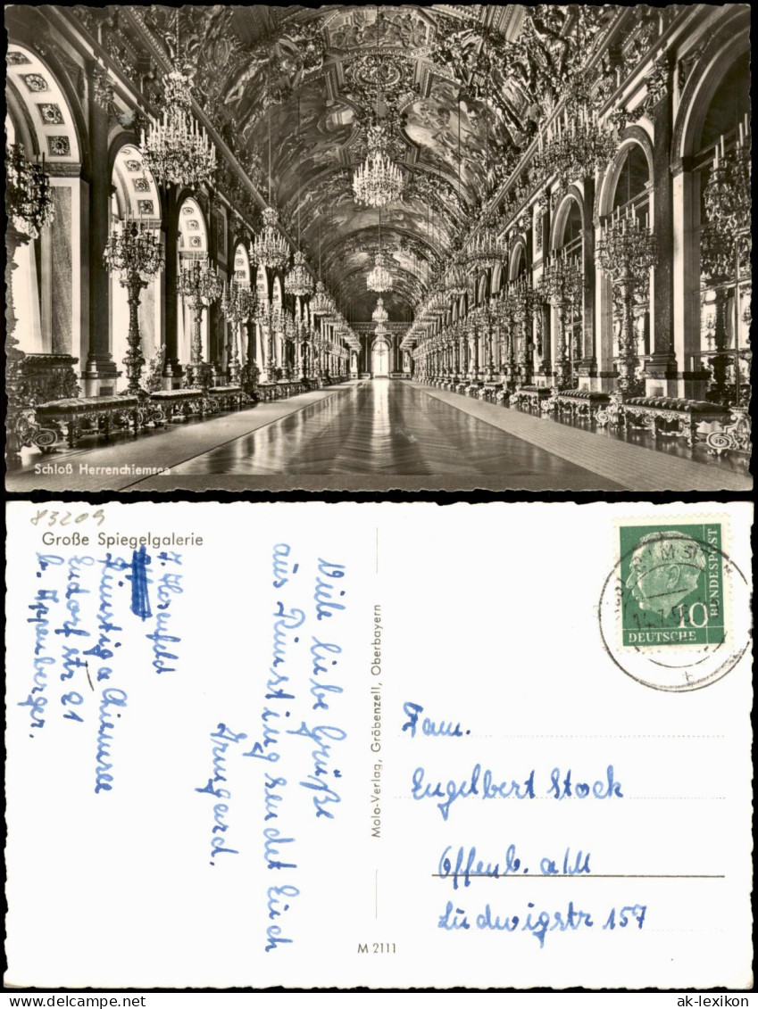 Chiemsee Spiegelgalerie Herrenchiemsee Herreninsel mit Schloss 1956/0000