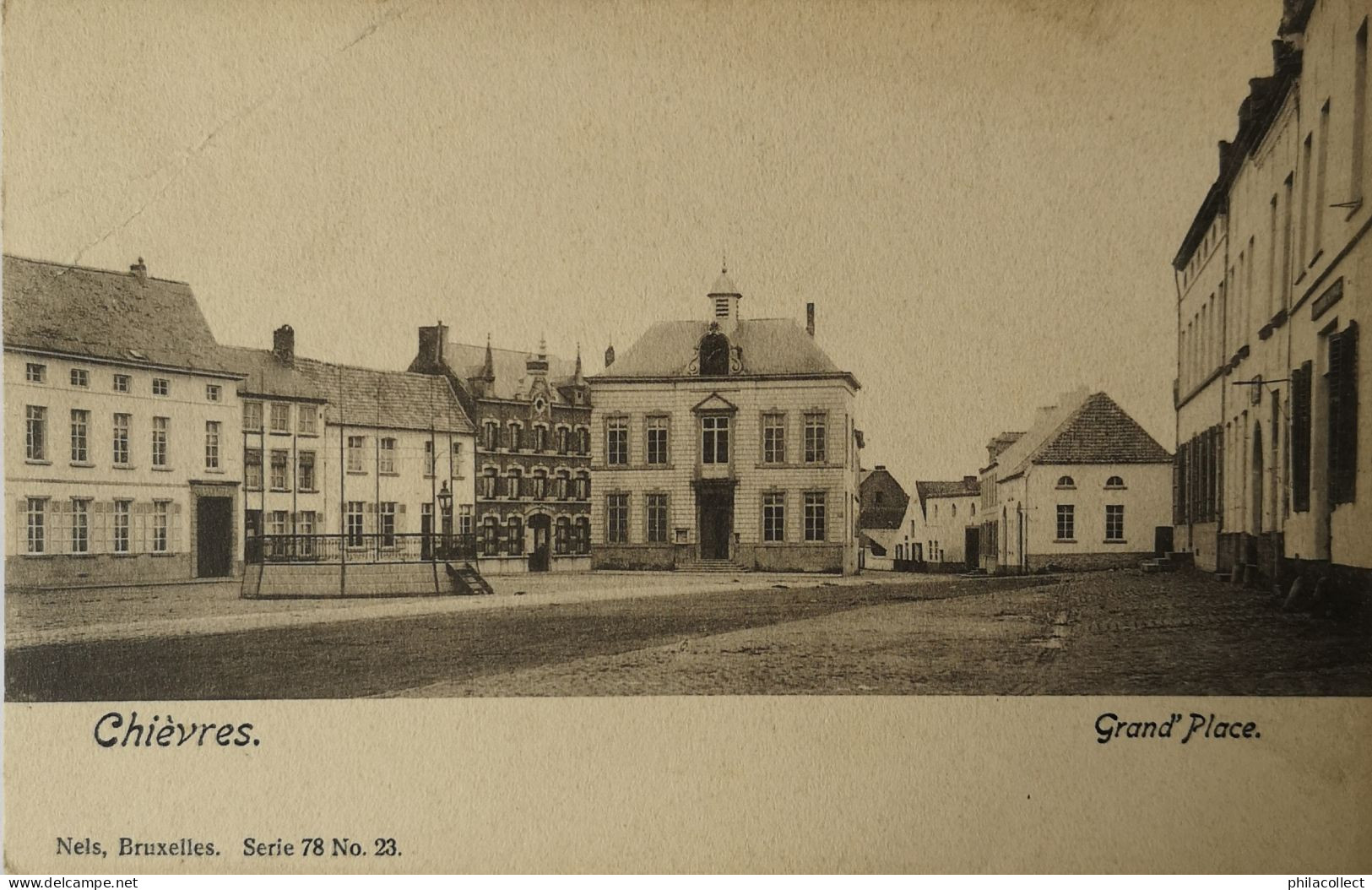Chievres // Grand Place ca 1900 Nels s 78. No. 23 hoek vouw
