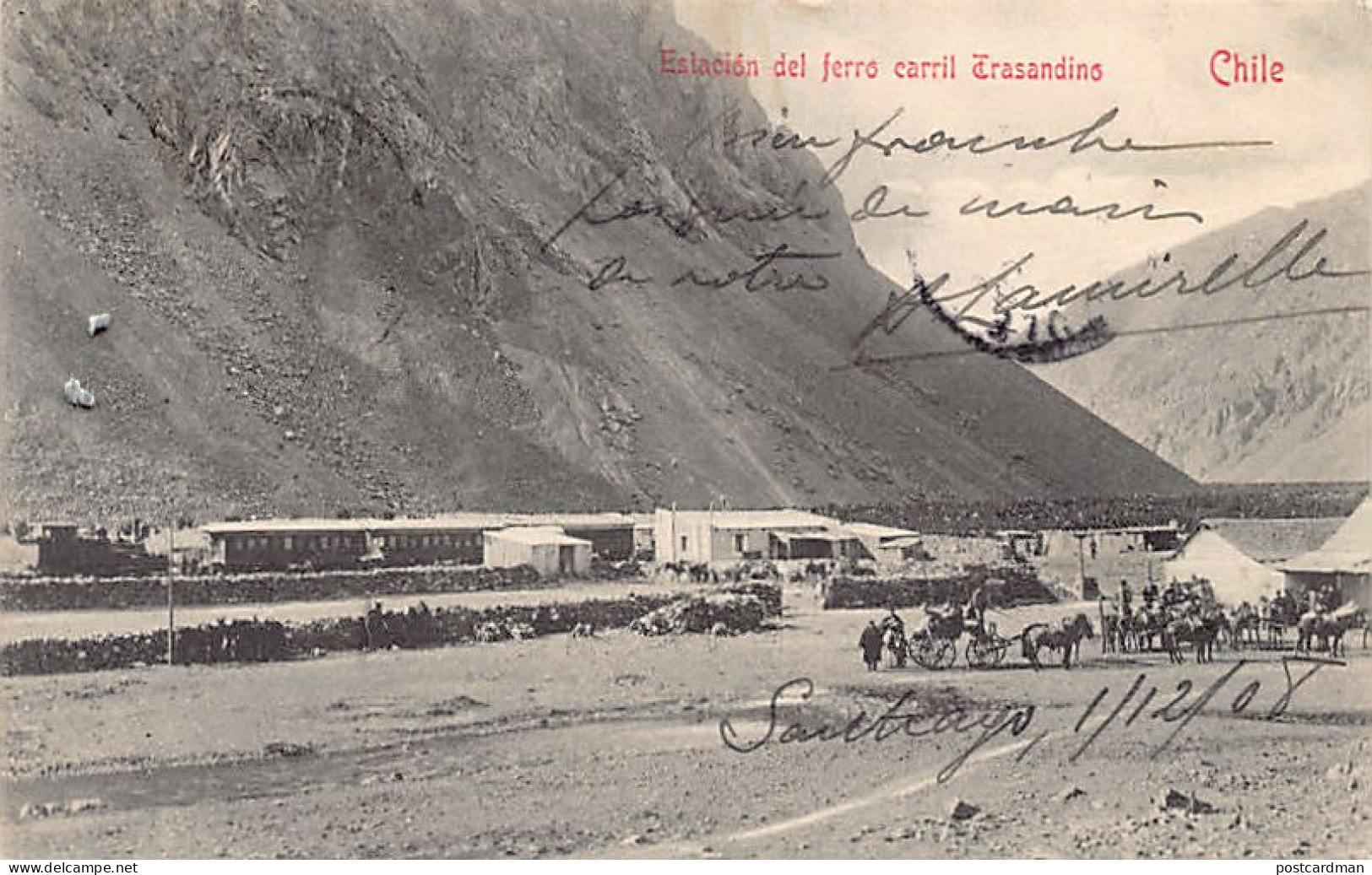 Chile - Estacion del ferrocarril Transandino - Ed. desconocido
