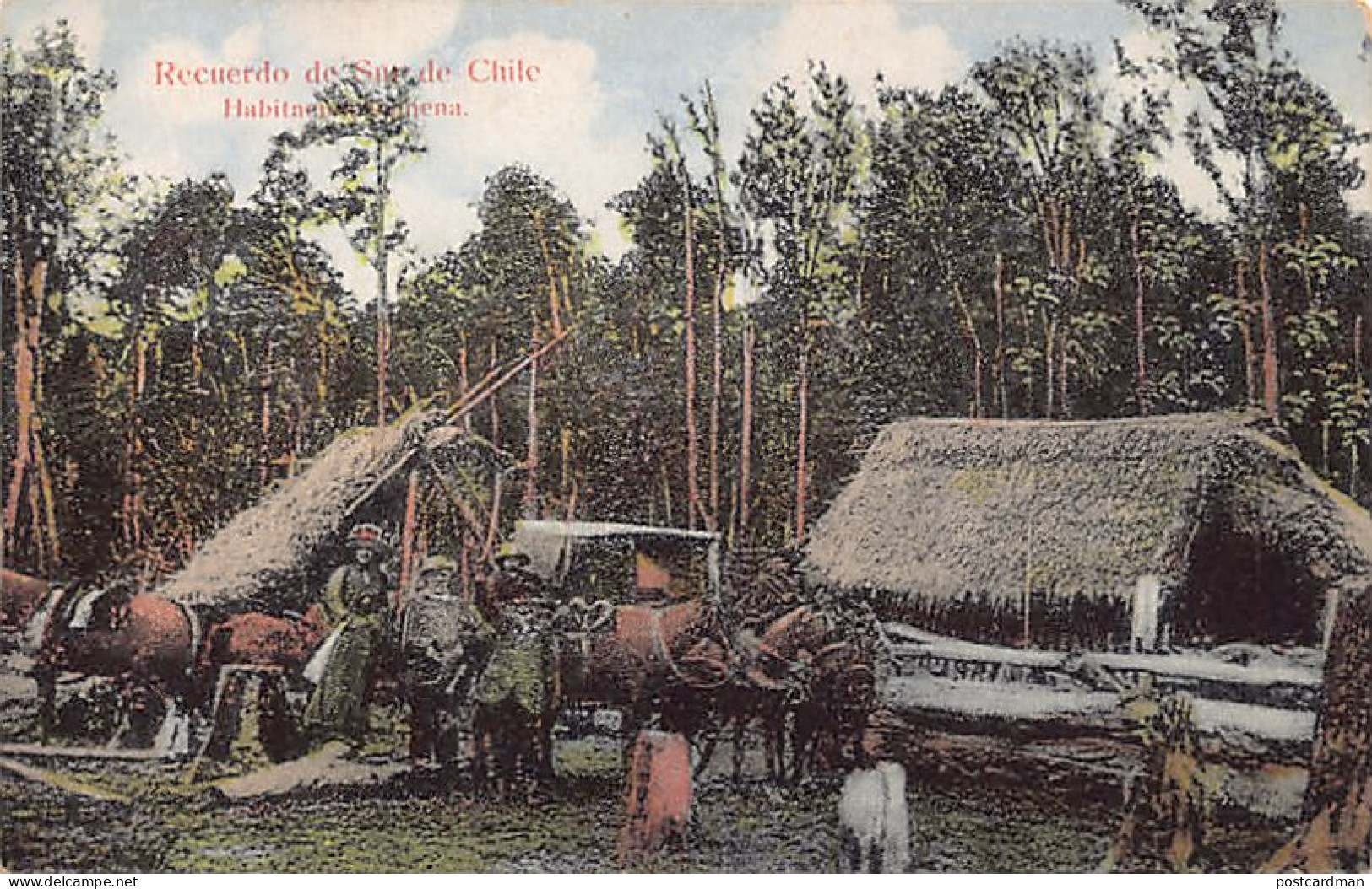 Chile - Recuerdo del Sur de Chile - Habitacion indigena - Ed. desconocido