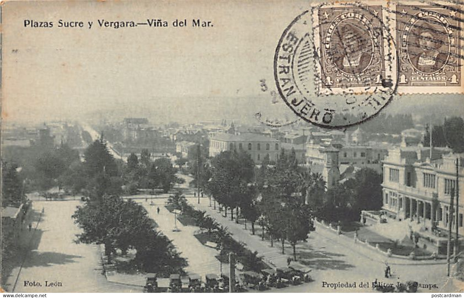 Chile - VIÑA DEL MAR - Plazas Sucre y Vergara - Foto Leon - Ed. José Camps