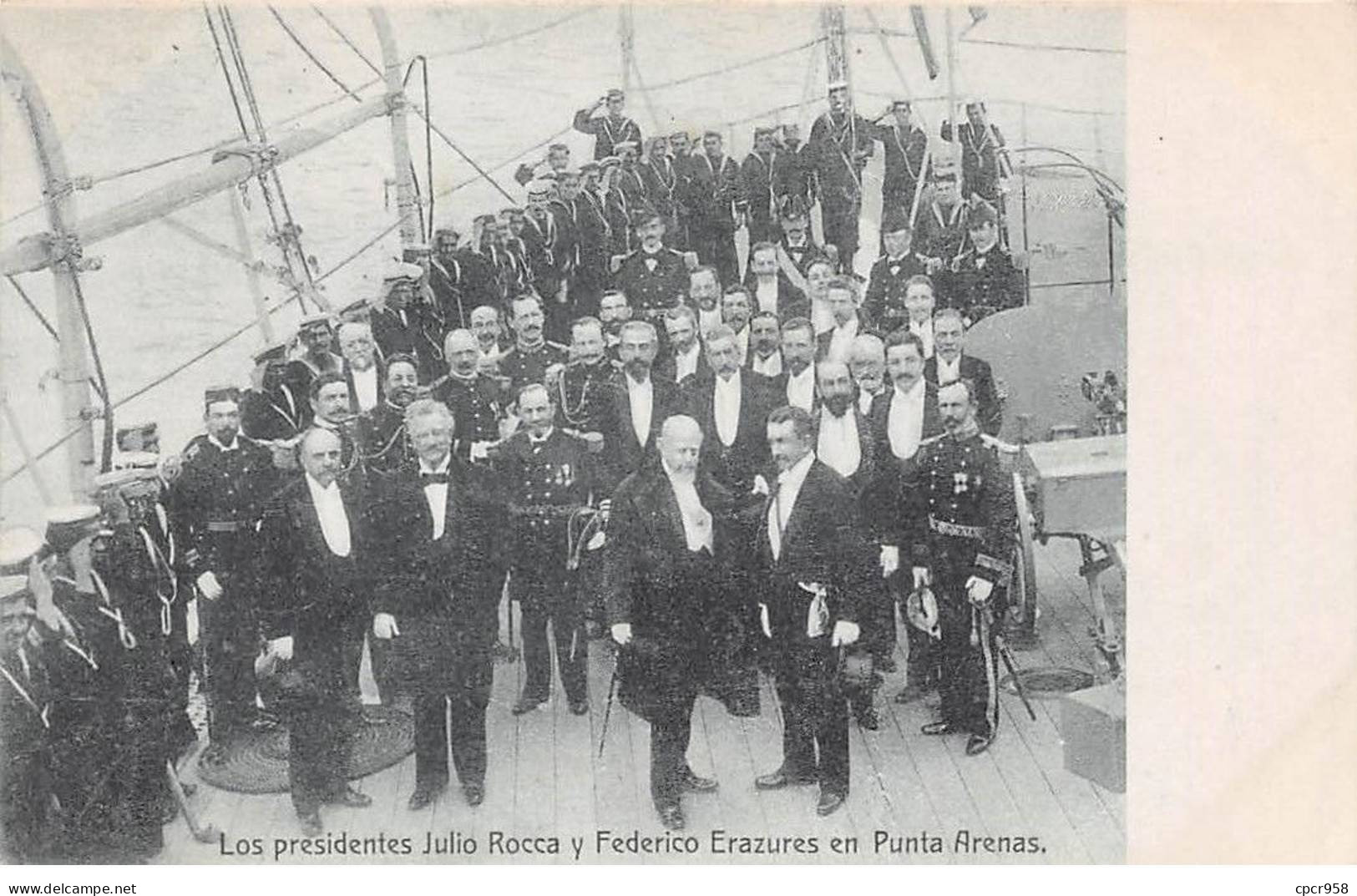 Chili - N°79167 - Los presidentes Julio Rocca y Federico Erazures en PUNTA ARENAS AFFRANCHISSEMENT DE COMPLAISANCE