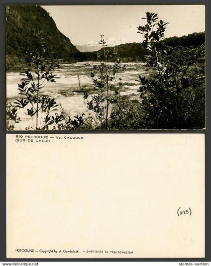 Chile Old Real Photo Postcard Rio Petrohue River Scene, Vc. Calbuco Sur de Chile
