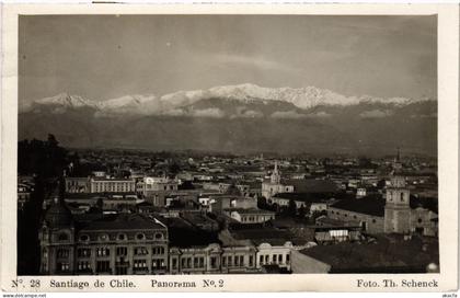 PC CHILE, SANTIAGO DE CHILE, PANORAMA, Vintage REAL PHOTO Postcard (b65693)