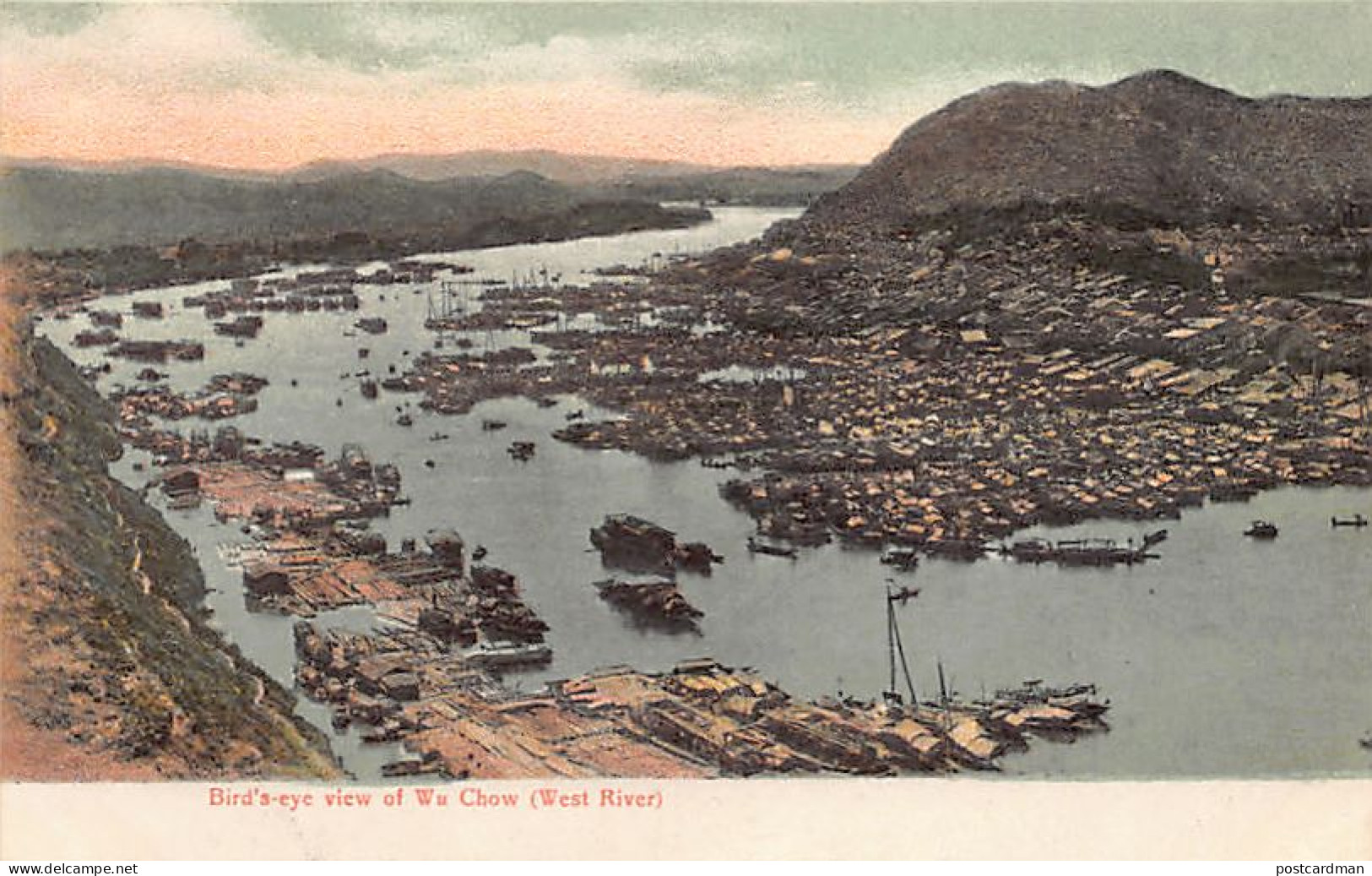 China - HONG-KONG - Bird's eye view of Wu Chow (West River) - Publ. The Hong-Kong Pictorial Postcard Co.