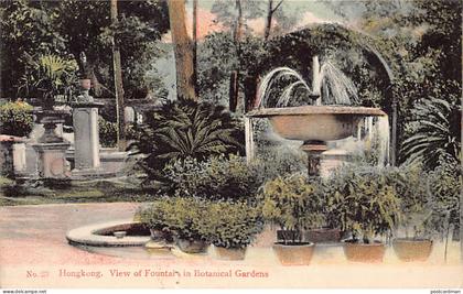 China - HONG KONG - View of fountain in Botanical Gardens - Publ. The Hong Kong Pictorial Postcard Co.