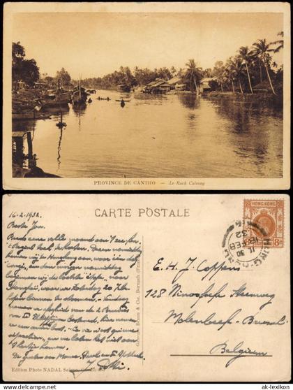 China 中國 / 中国  PROVINCE DE CANTHO 1932   frankiert HONGKONG Briefmarke (Stamp)