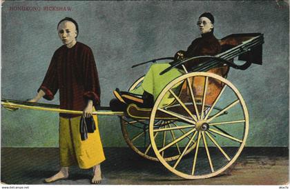 PC CHINA, HONGKONG, HONGKONG RICKSHAW, Vintage Postcard (b33795)