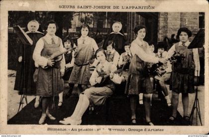 CPA Birma Burma Myanmar, Schwestern des Heiligen Joseph der Erscheinung als Musiker