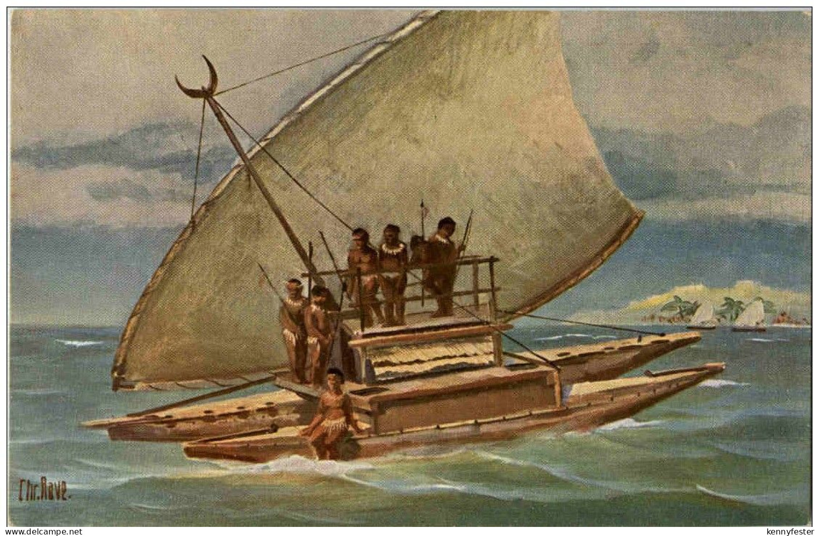 Chr. Rave - Kriegskanoe von der Insel Viti