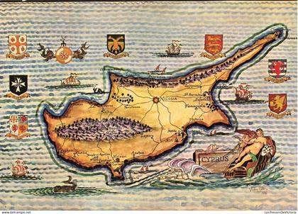 CHYPRE - Map of Cyprus - Plan de Chypre - Die Karte Von Zypern- Carte Postale