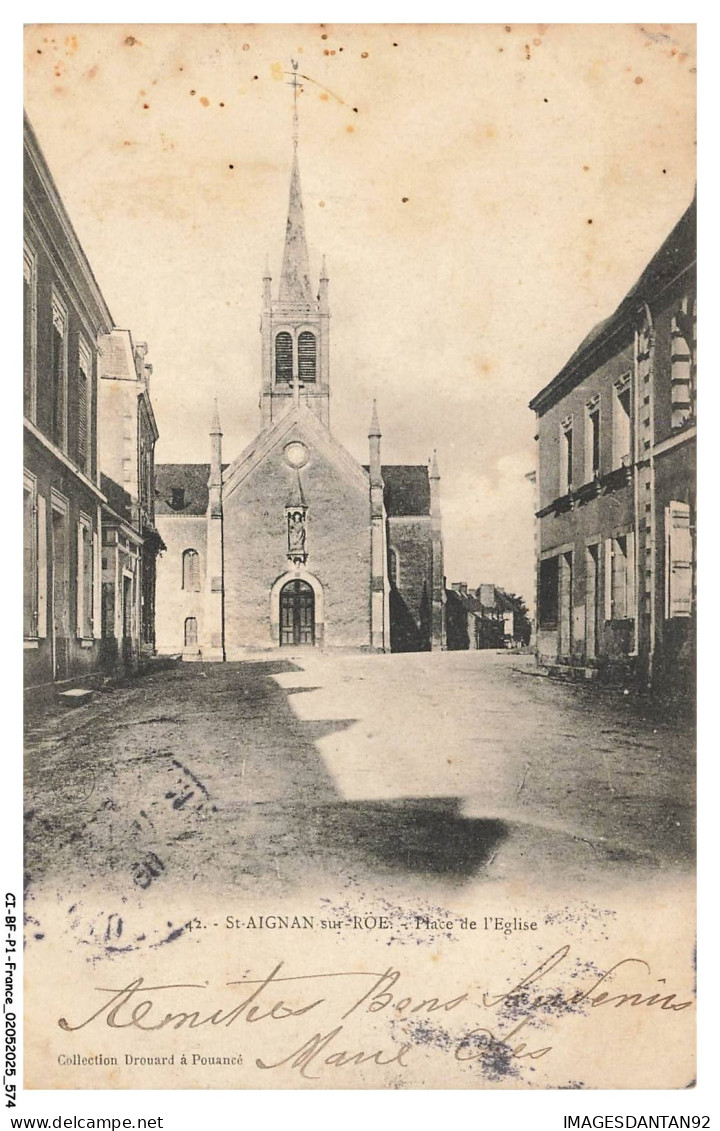 CI-BFP1-0288-53 - SAINT-AIGNAN-SUR-ROE - Place de l'église
