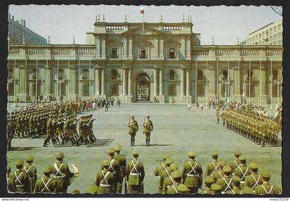 Cile Santiago cambio de guardia frente postcard used 1973