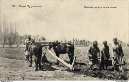 CPA Kasachstan, Bauern, Pflug, Landwirtschaft