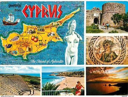 Carte Postale - Chypre - Cyprus - Multivues - Carte Géographique - Mosaique - CPM - Voir Scans Recto-Verso - Poscard - C