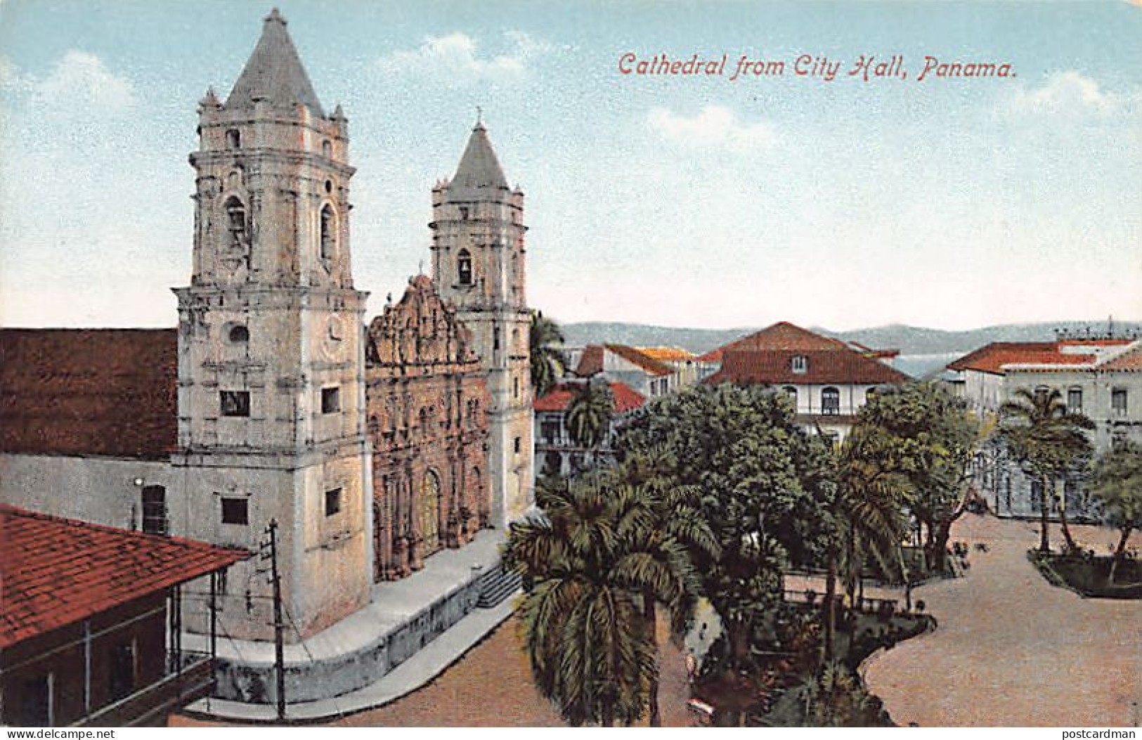 Ciudad de Panamá - Cathedral from City Hall - Publ. Vibert & Dixon 15