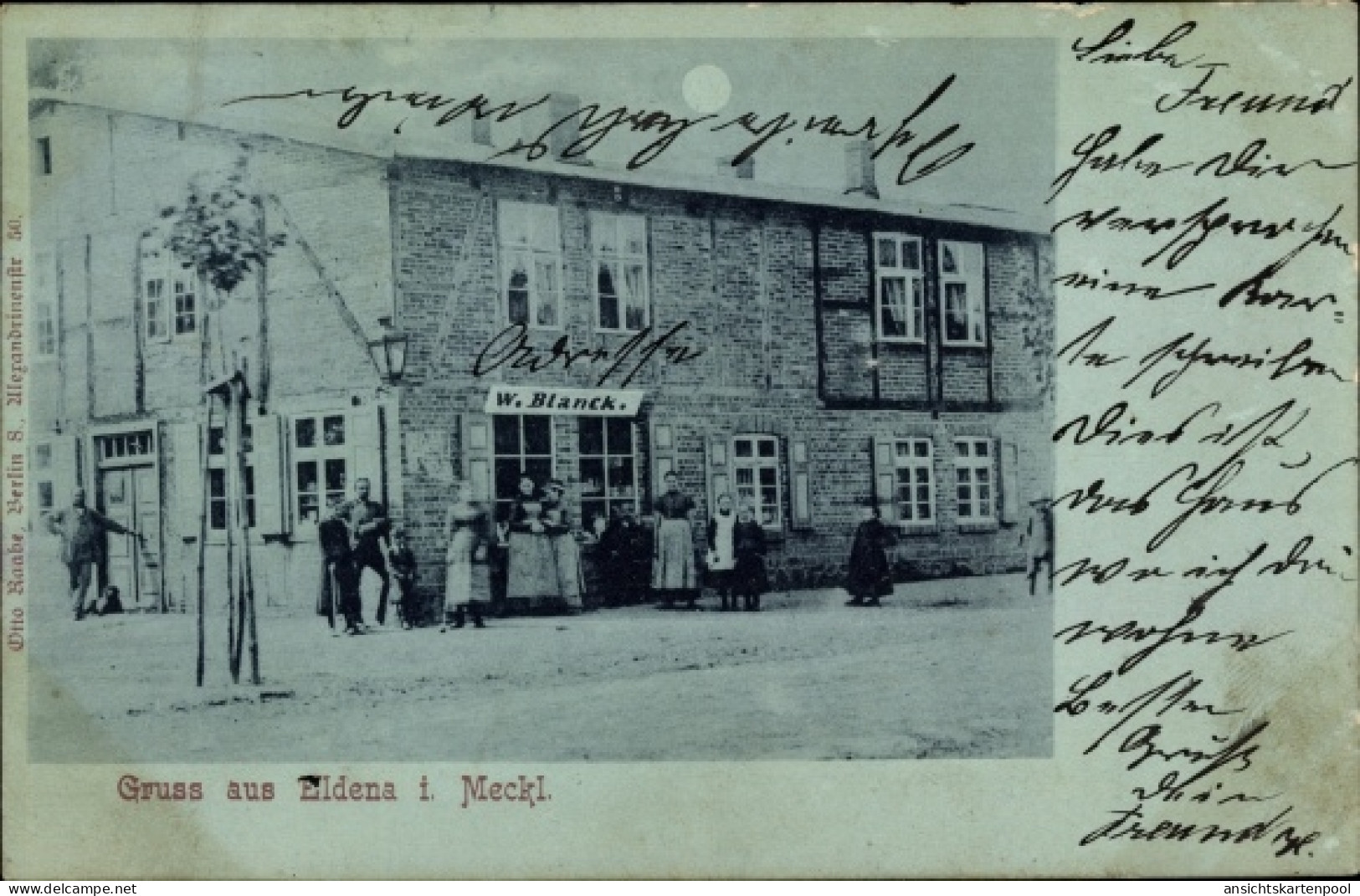 Clair de lune CPA Eldena in Mecklenburg, Geschäftshaus W. Blanck
