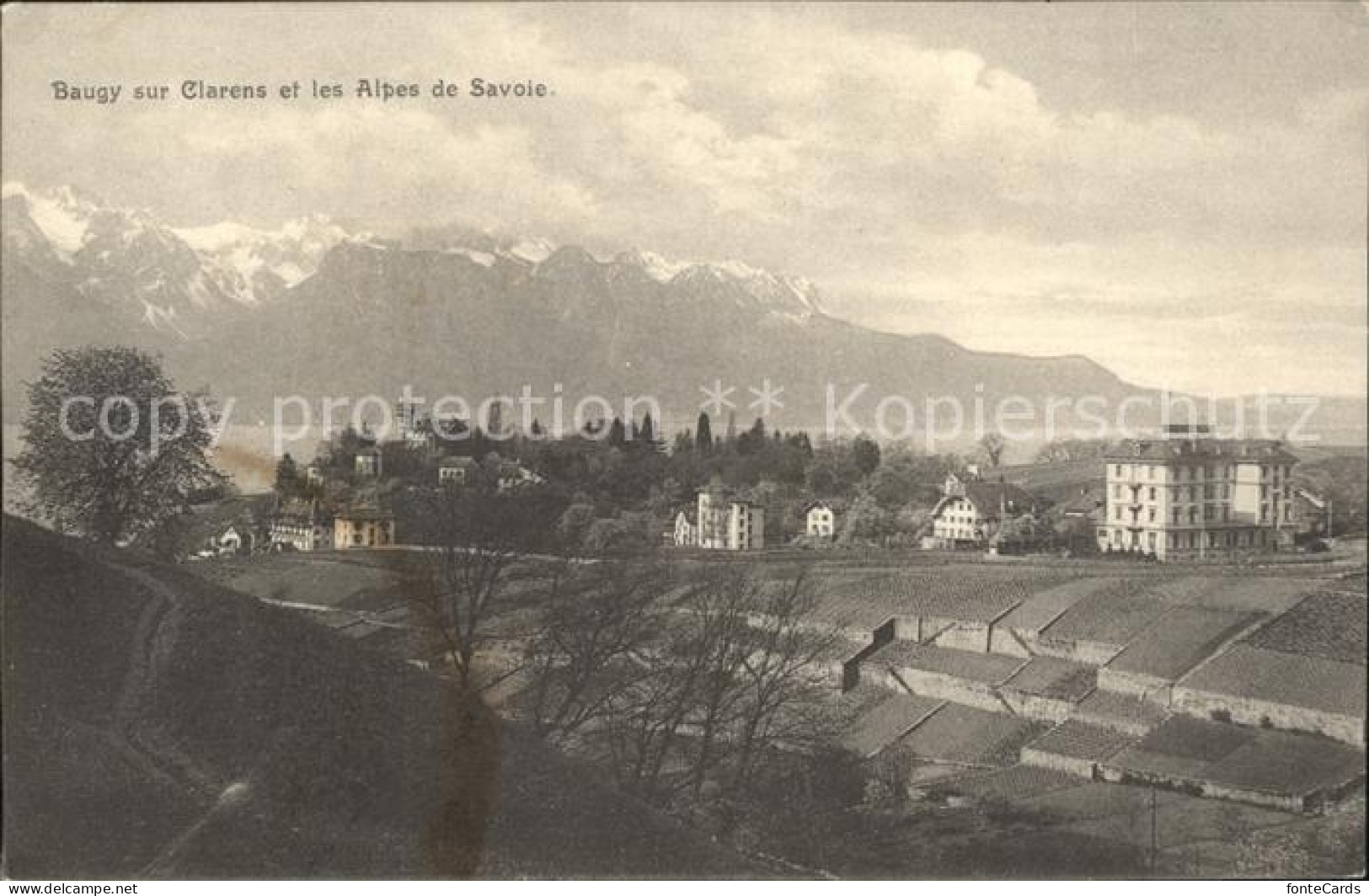 Clarens VD et Baugy avec les Alpes de Savoie