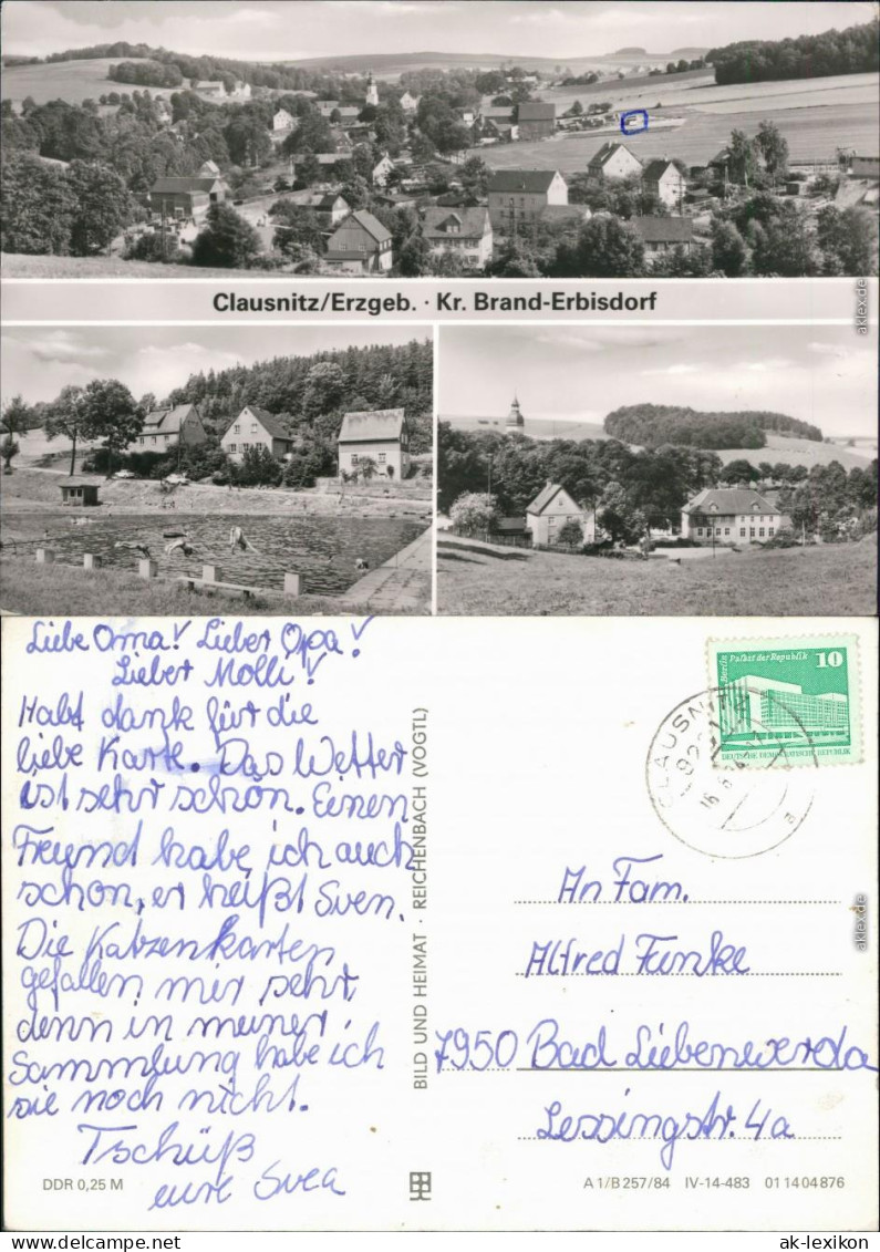 Clausnitz-Rechenberg-Bienenmühle Überblick, Freibad, Ortsmotiv 1984