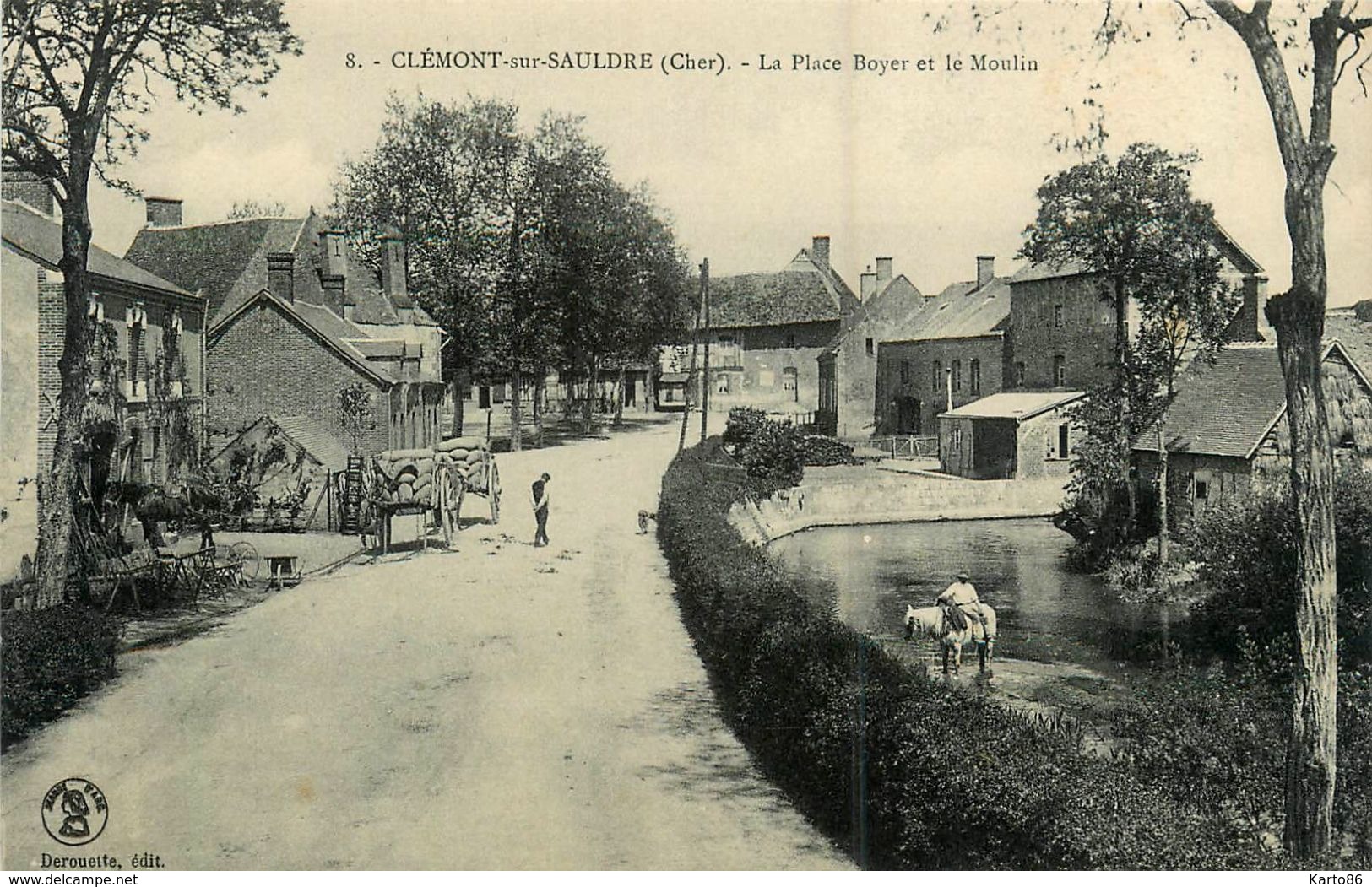 clémont sur sauldre * la place boyer et le moulin