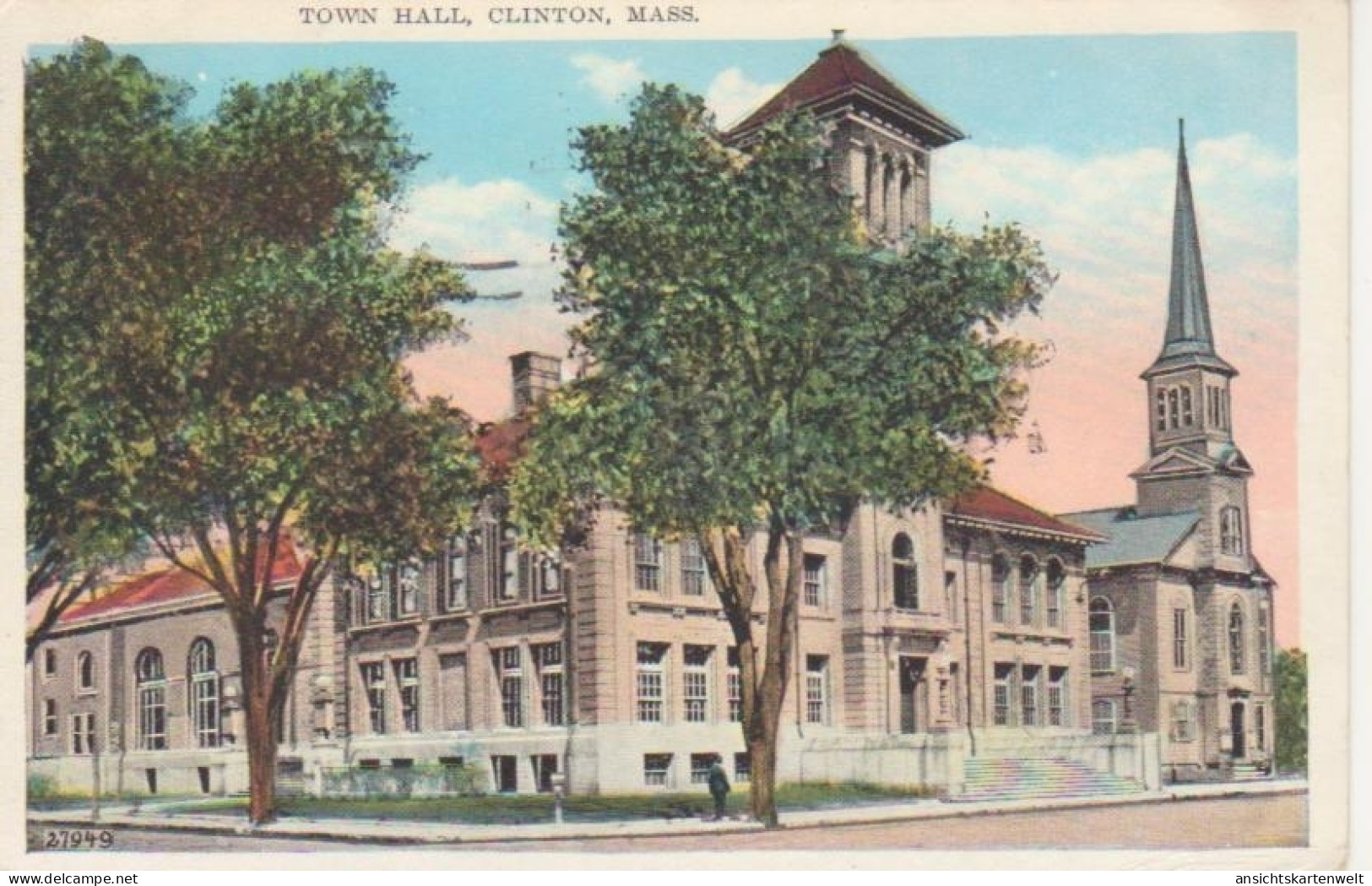 Clinton, Mass. Town Hall gl1936 #204.513