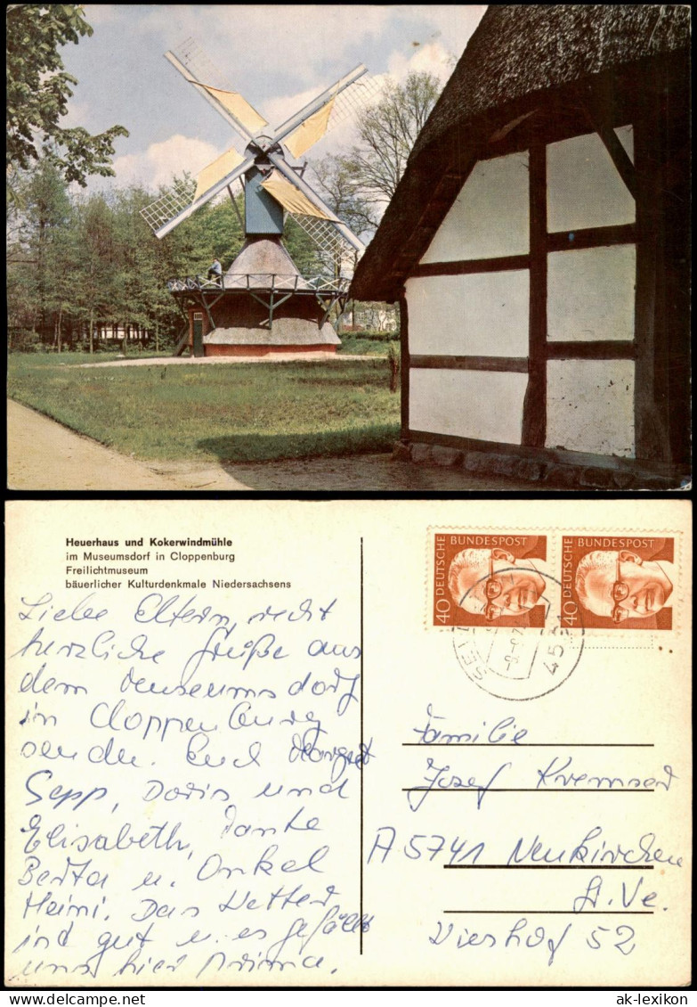 Cloppenburg Heuerhaus und Kokerwindmühle im Museumsdorf Cloppenburg 1972