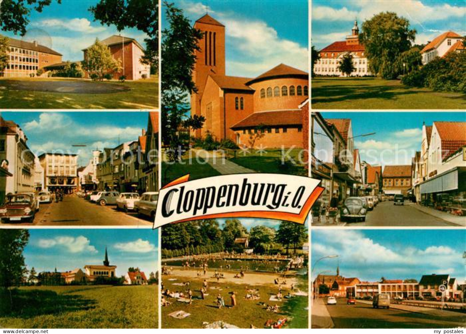 Cloppenburg Teilansichten Kirche Schwimmbad