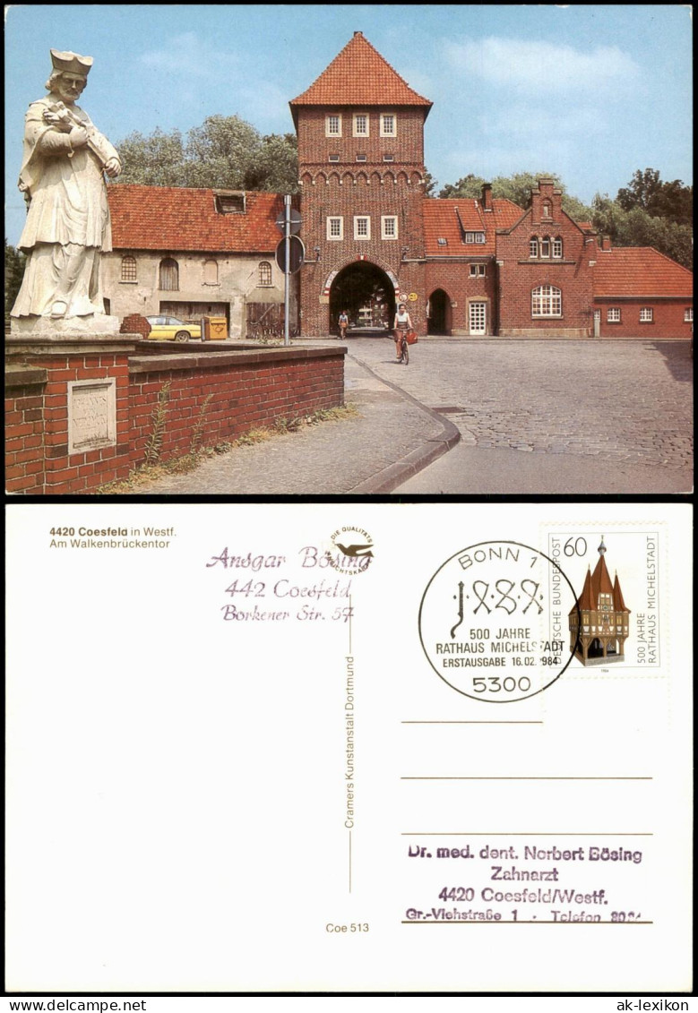 Coesfeld 1984   Sonderstempel BONN Rathaus Michelstadt Erstausgabe