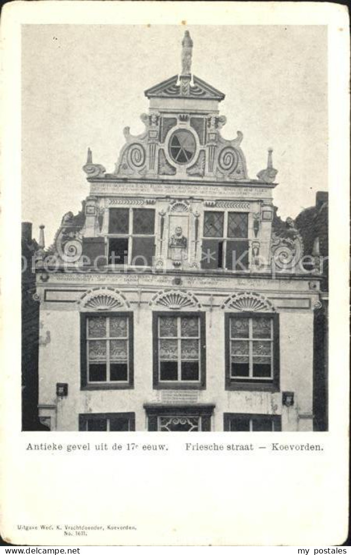 Coevorden Antieke gevel 17 eeuw Friesche straat Historisches Gebaeude 17. Jhdt.